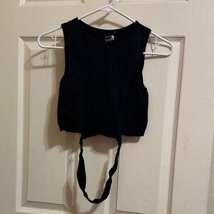 Black Sleeveless Crop Top